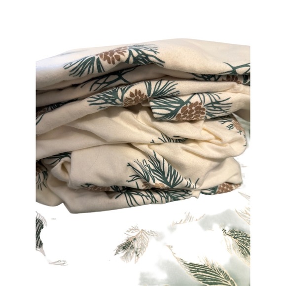 Mainstays Other - Mainstays Twin 100% Cotton Sheet Set Pinecone Print Cream Green 2 pc New
